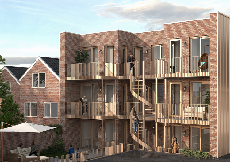Impressie van een balkon van een appartement