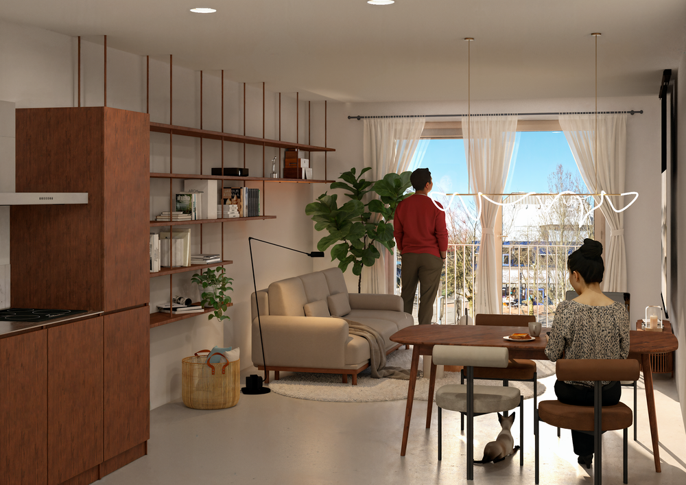 Interieurimpressie van een appartement